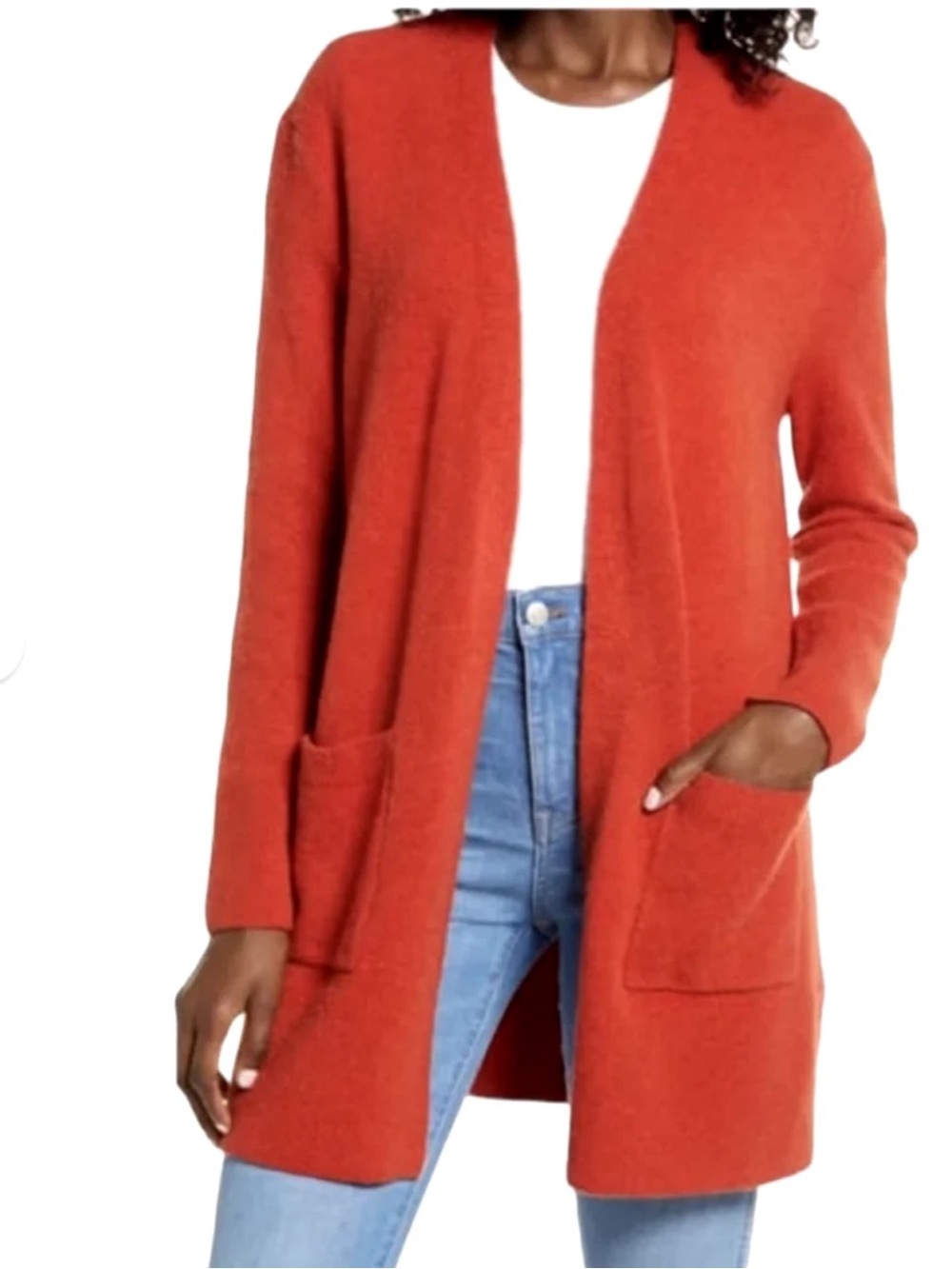Madewell Kent Cardigan Sweater in Coziest Yarn Alpaca Wool Blend | Rust | M